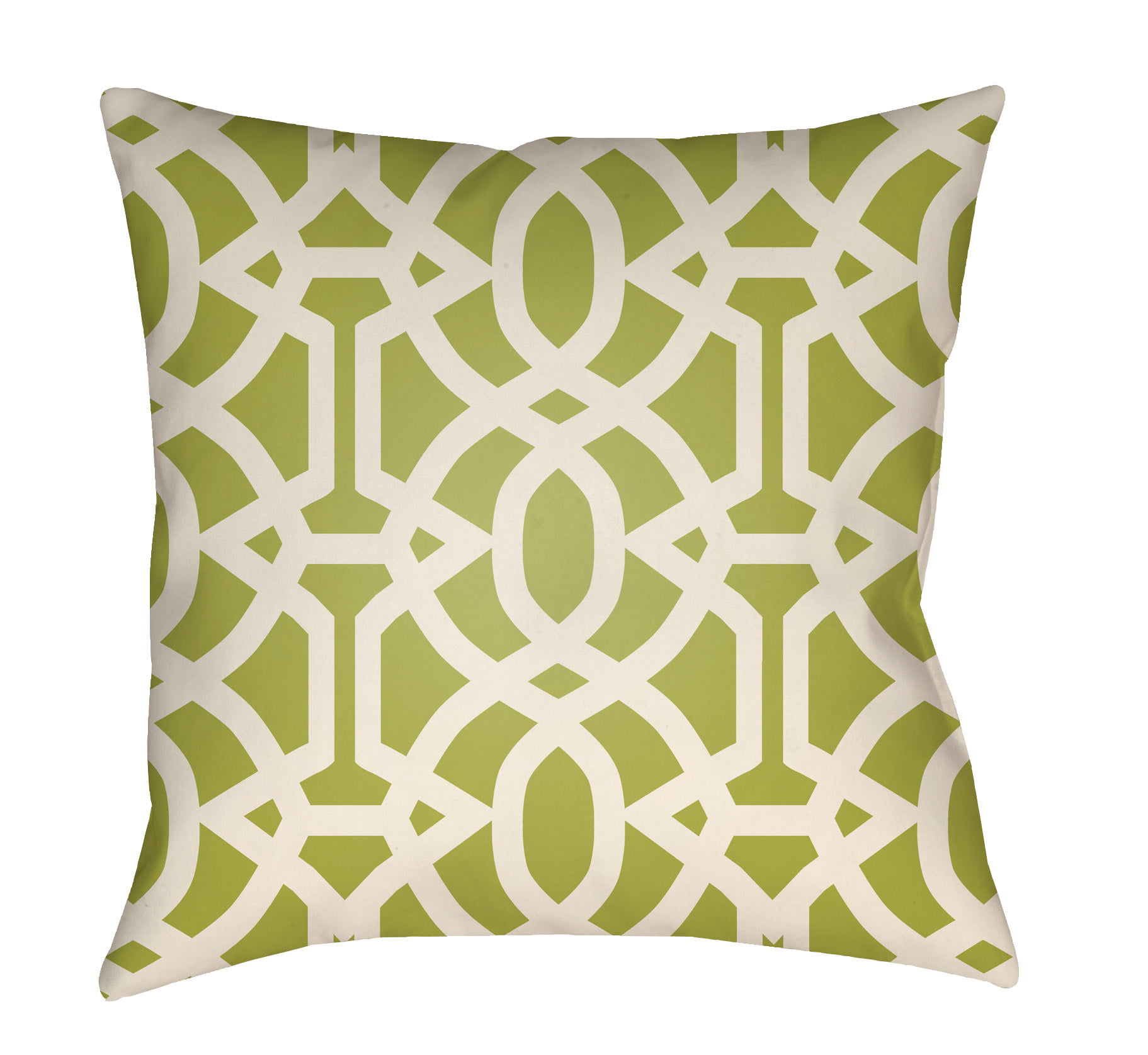 LTCH1121-1818 Litchfield Square Pillow, Lime Green & Ivory - 18 x 18 in.