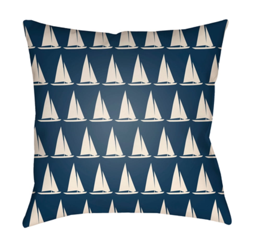 LTCH1406-2222 Litchfield Square Pillow, Navy Blue & Ivory - 22 x 22 in.