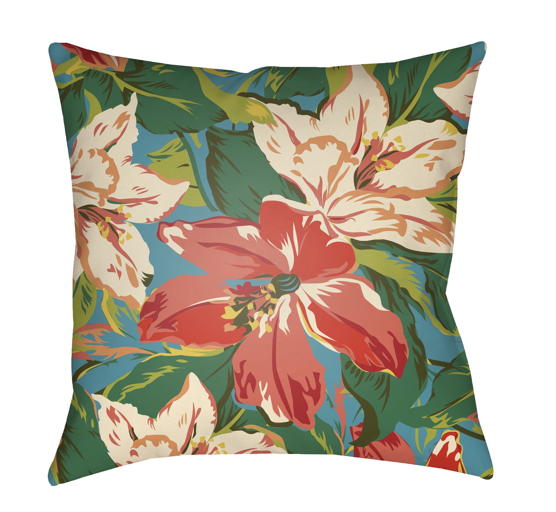 Picture of Artistic Weavers LOTA1427-1818 Lolita Square Pillow&#44; Poppy Red &amp; Teal - 18 x 18 in.