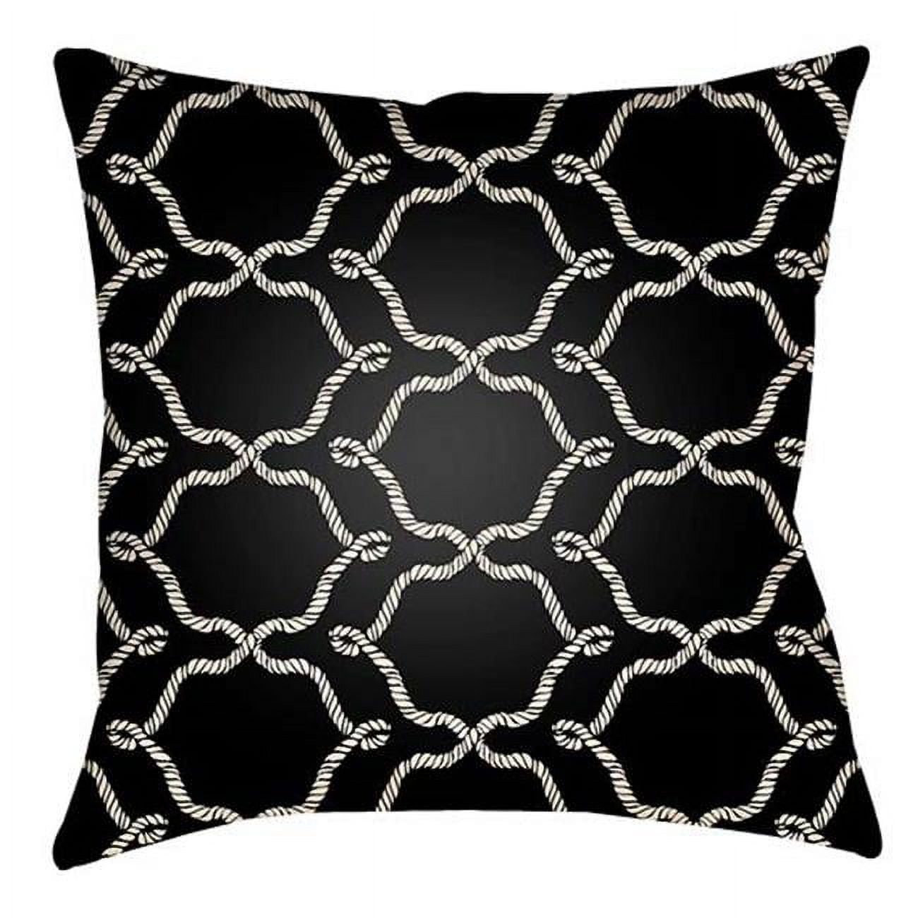 LTCH1343-1818 Litchfield Square Pillow, Onyx Black & Ivory - 18 x 18 in.