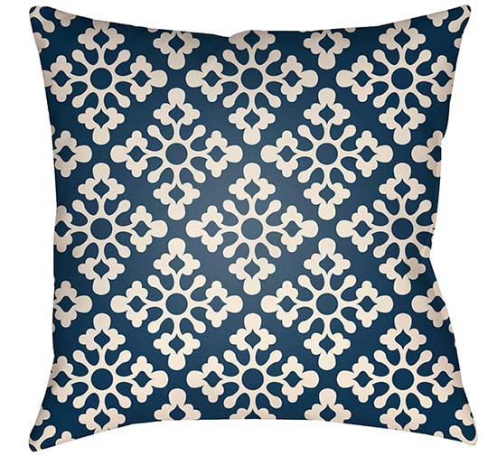 LTCH1367-1818 Litchfield Square Pillow, Navy Blue & Ivory - 18 x 18 in.
