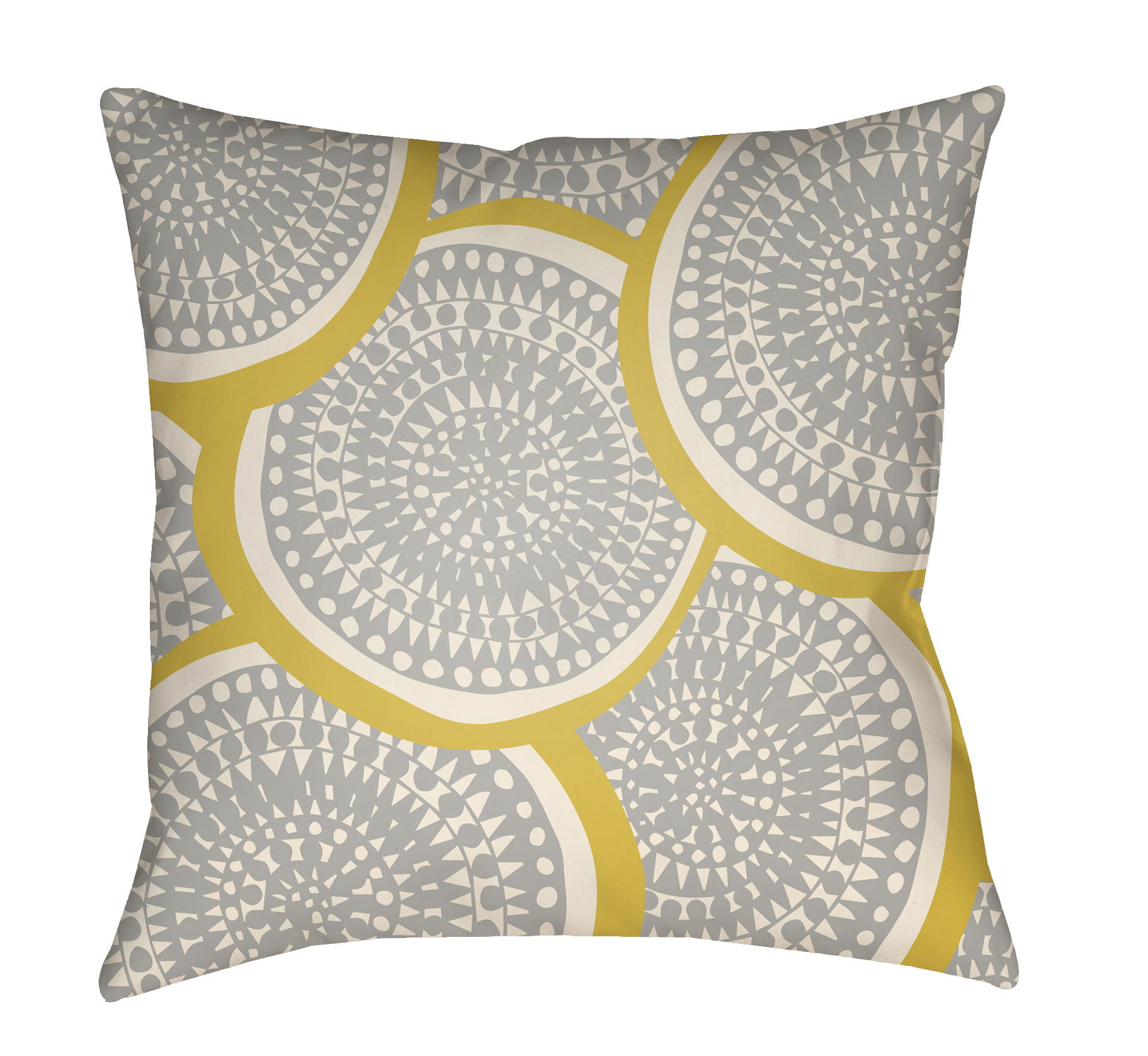 LTCH1378-2020 Litchfield Square Pillow, Bright Yellow & Ivory - 20 x 20 in.