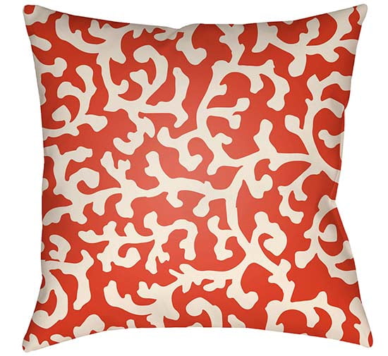 LTCH1388-2020 Litchfield Square Pillow, Poppy Red & Ivory - 20 x 20 in.