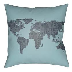 LTCH1446-1616 Litchfield Square Pillow, Light Blue & Charcoal - 16 x 16 in.