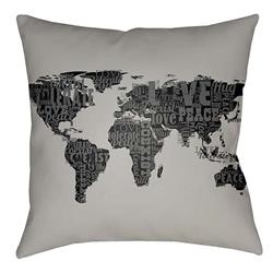 LTCH1449-1818 Litchfield Square Pillow, Gray & Onyx Black - 18 x 18 in.
