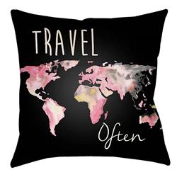 LTCH1455-2020 Litchfield Square Pillow, Carnation Pink & Charcoal - 20 x 20 in.