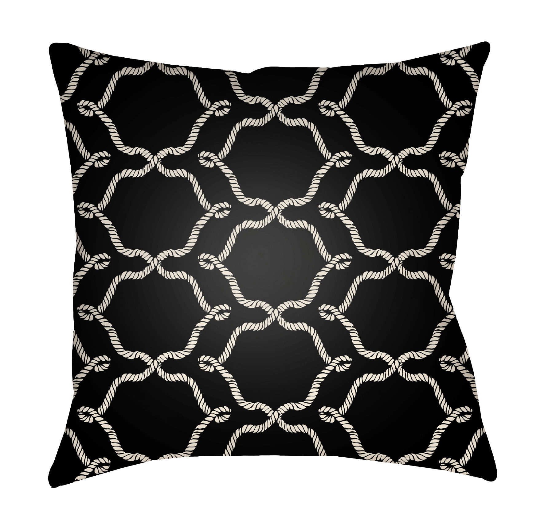 LTCH1343-1616 Litchfield Square Pillow, Onyx Black & Ivory - 16 x 16 in.