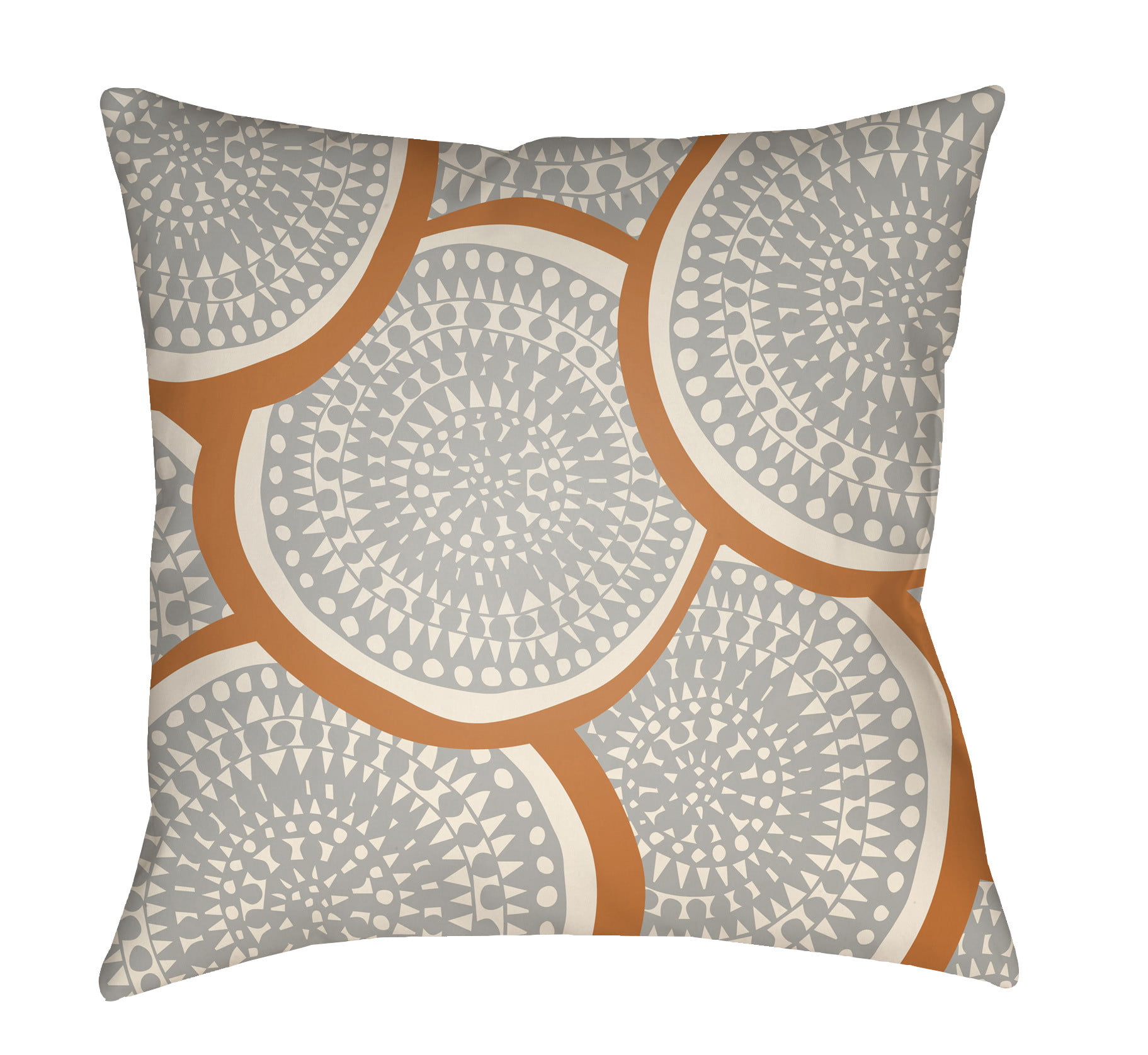 LTCH1381-2020 Litchfield Square Pillow, Bright Orange & Ivory - 20 x 20 in.