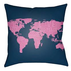 LTCH1448-2020 Litchfield Square Pillow, Fuchsia & Navy Blue - 20 x 20 in.