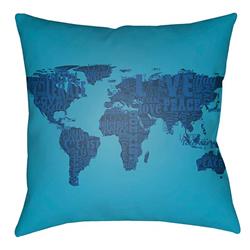 LTCH1450-1616 Litchfield Square Pillow, Aqua & Navy Blue - 16 x 16 in.