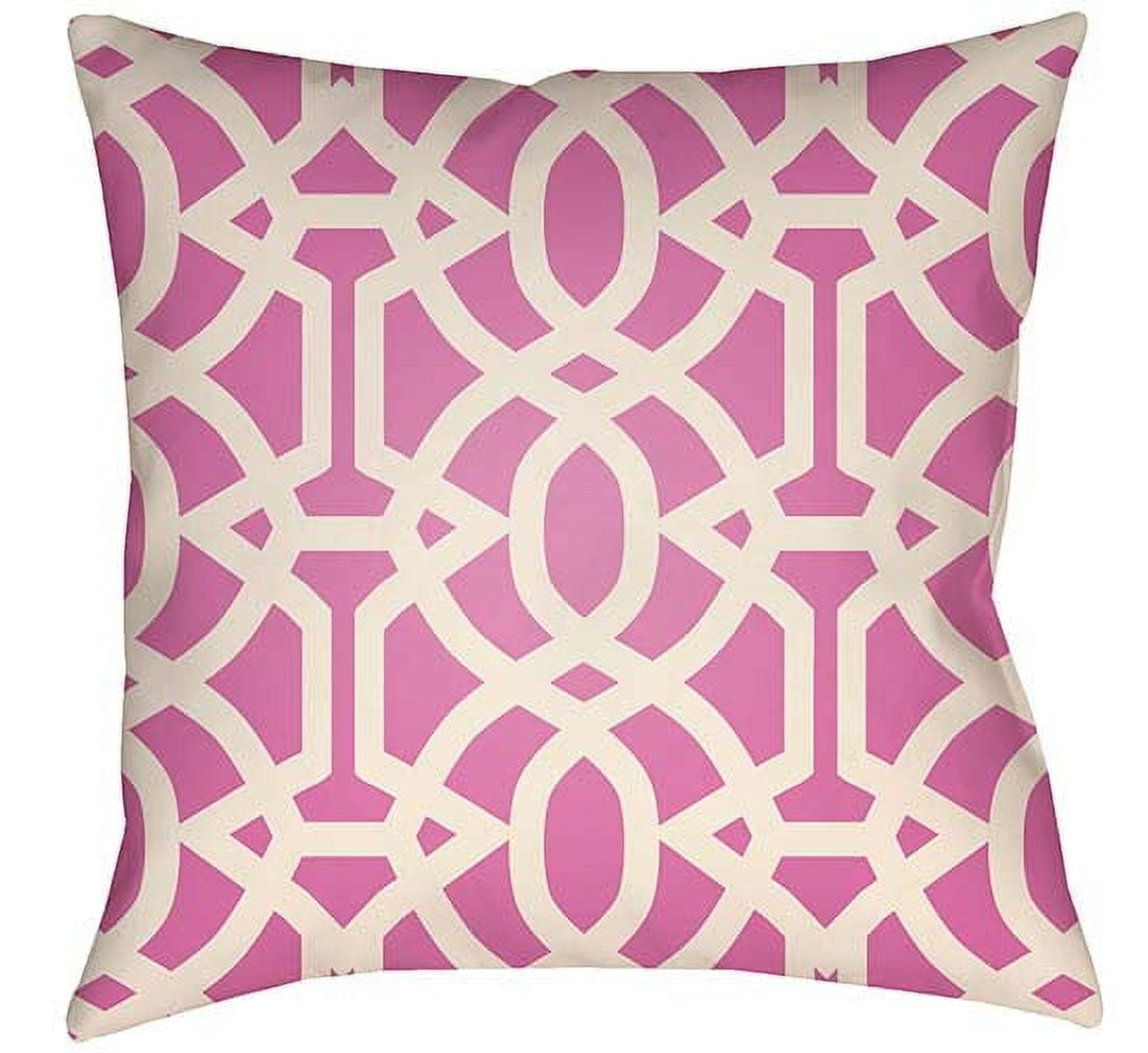 Litchfield Square Pillow - Fuchsia & Ivory - 22 x 22 in.