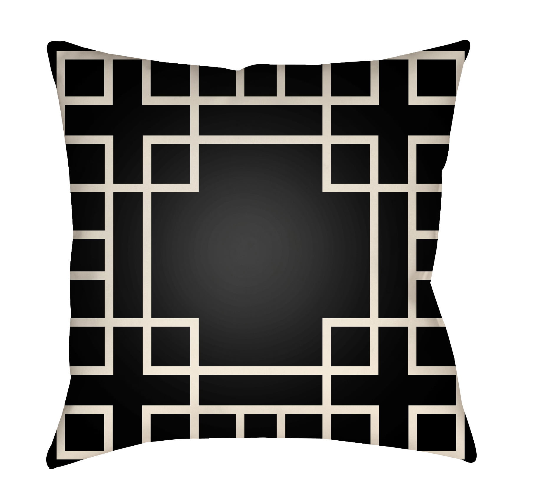 LTCH1125-2020 Litchfield Square Pillow, Onyx Black & Ivory - 20 x 20 in.