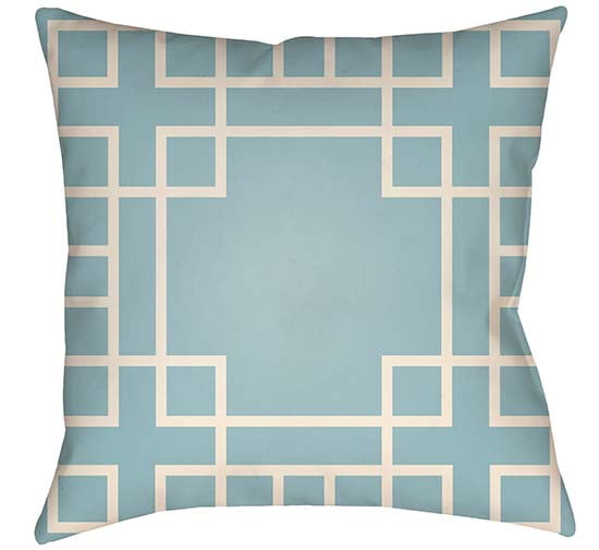 LTCH1128-2222 Litchfield Square Pillow, Light Blue & Ivory - 22 x 22 in.