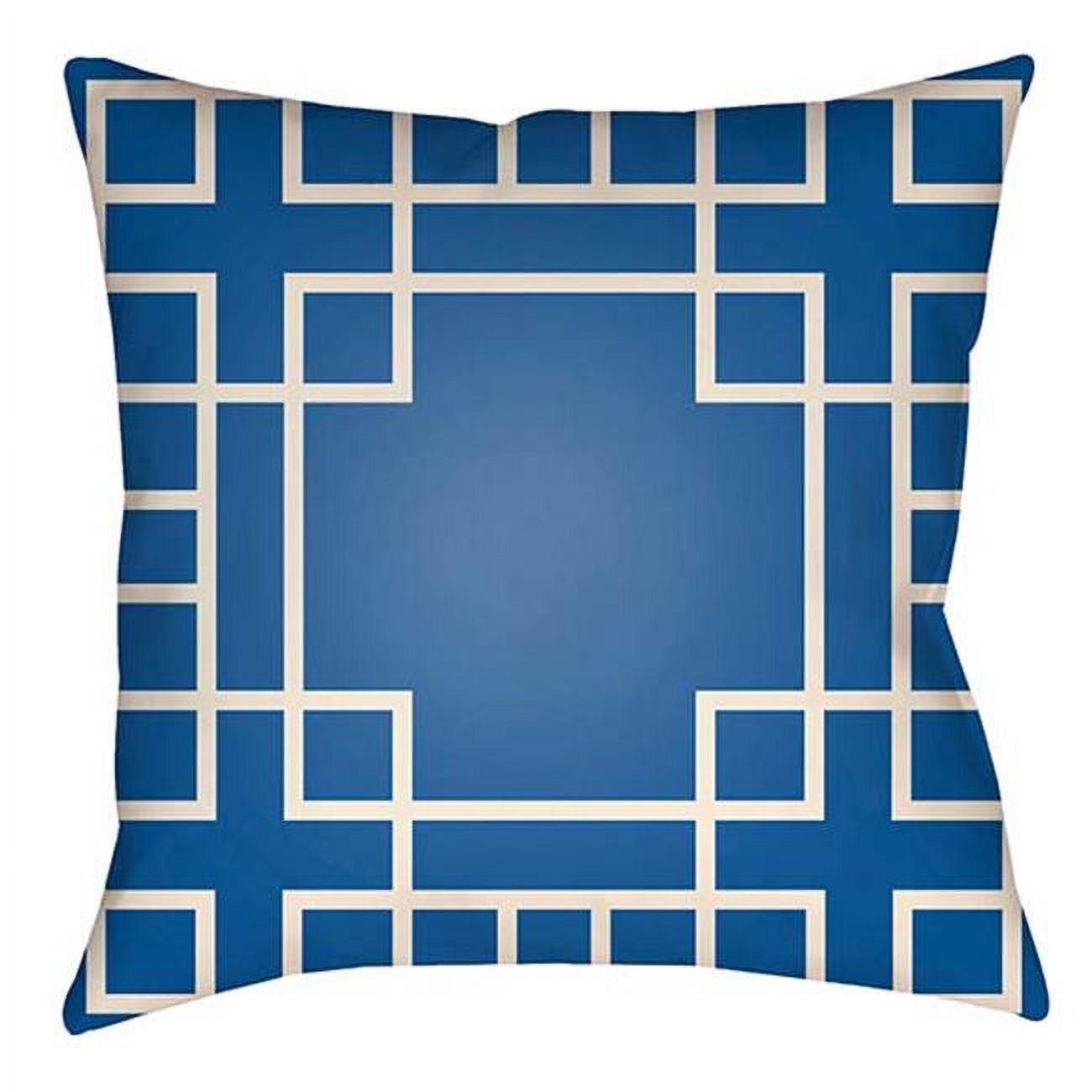 LTCH1133-2020 Litchfield Square Pillow, Royal Blue & Ivory - 20 x 20 in.