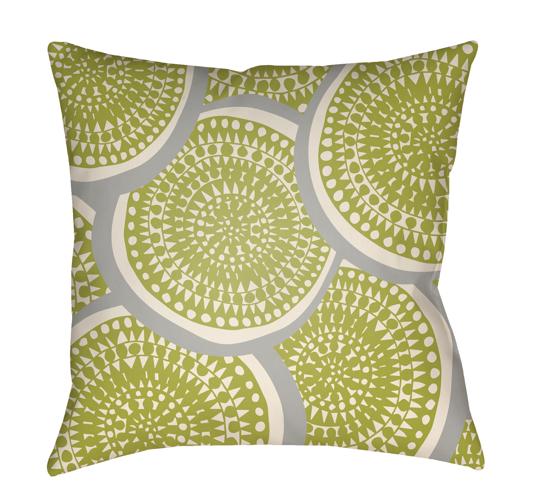 LTCH1379-1616 Litchfield Square Pillow, Lime Green & Ivory - 16 x 16 ft.