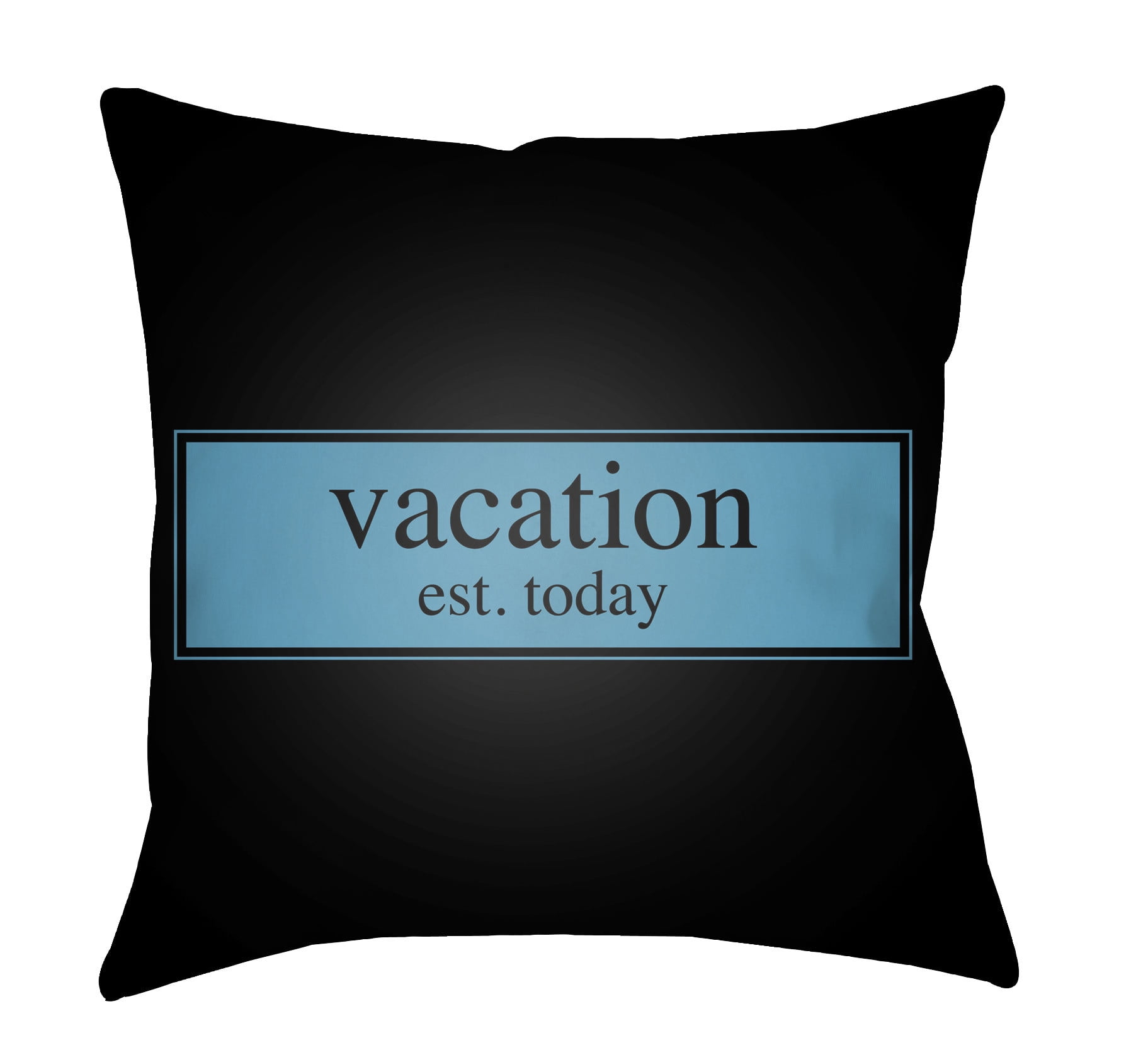 LTCH1418-1616 Litchfield Square Pillow, Onyx Black & Aqua - 16 x 16 in.