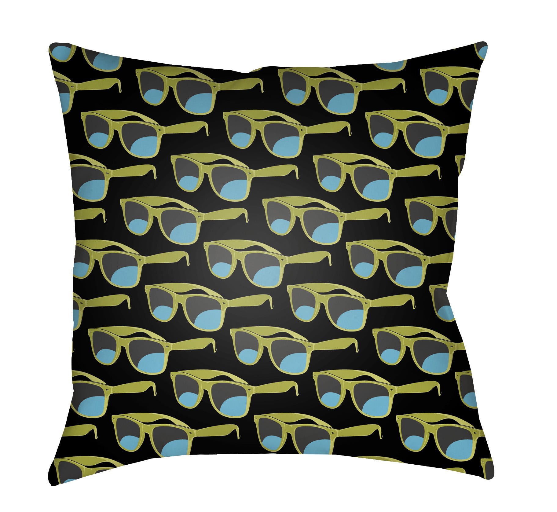 LTCH1429-1818 Litchfield Square Pillow, Lime Green & Aqua - 18 x 18 in.