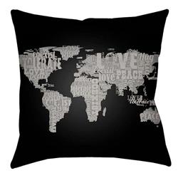 LTCH1447-2020 Litchfield Square Pillow, Onyx Black & Charcoal - 20 x 20 in.