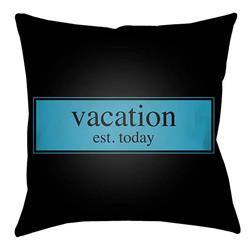 LTCH1418-2020 Litchfield Square Pillow, Onyx Black & Aqua - 20 x 20 in.