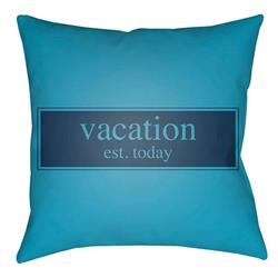LTCH1424-2626 Litchfield Square Pillow, Aqua & Navy Blue - 26 x 26 in.