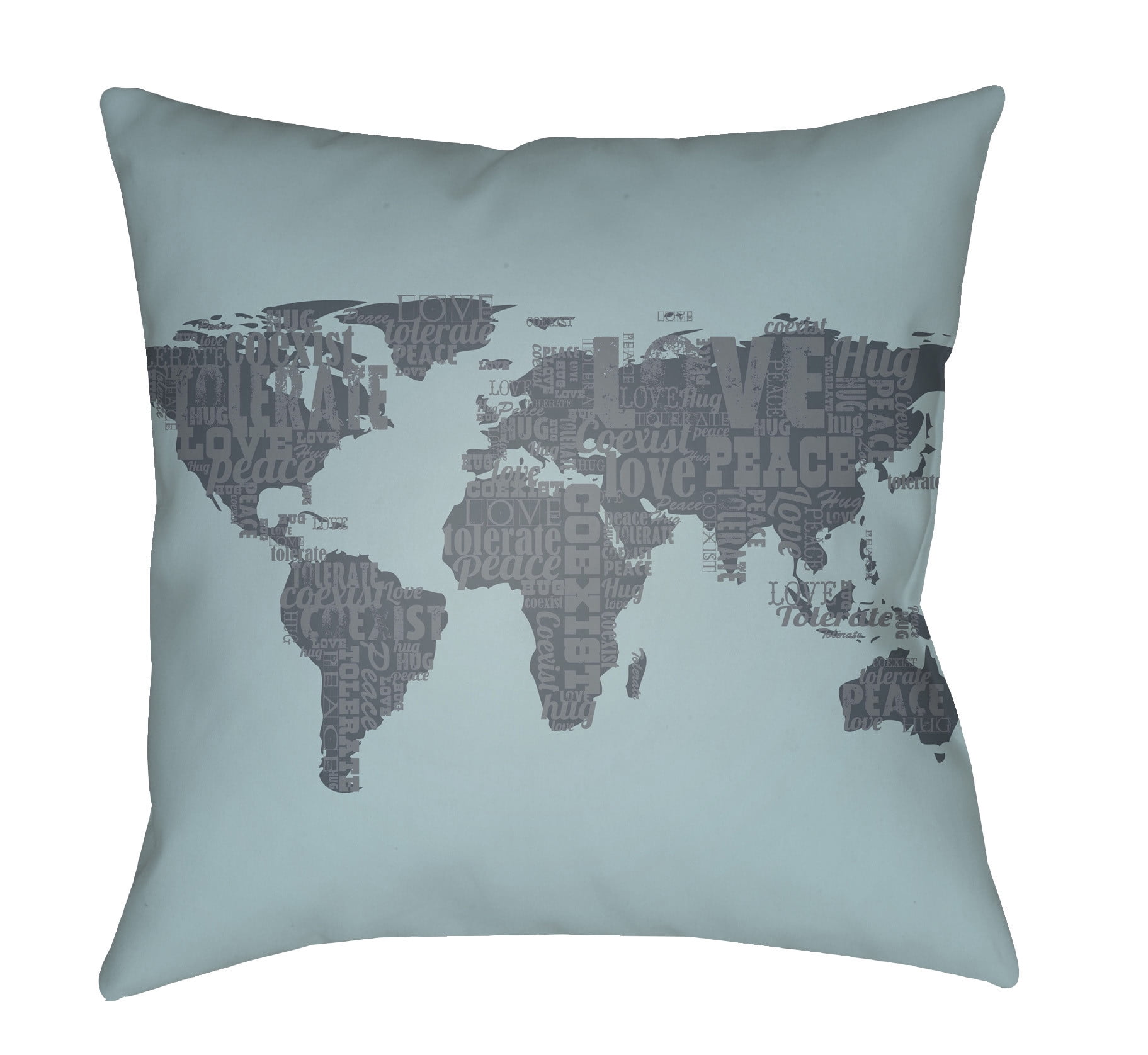 LTCH1446-1818 Litchfield Square Pillow, Light Blue & Charcoal - 18 x 18 in.