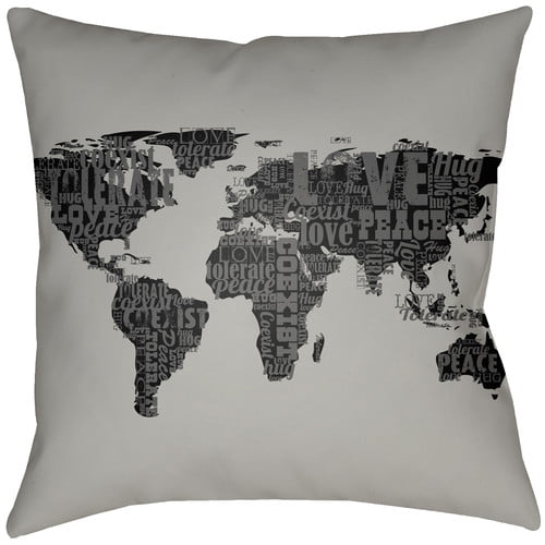 LTCH1449-2020 Litchfield Square Pillow, Gray & Onyx Black - 20 x 20 in.
