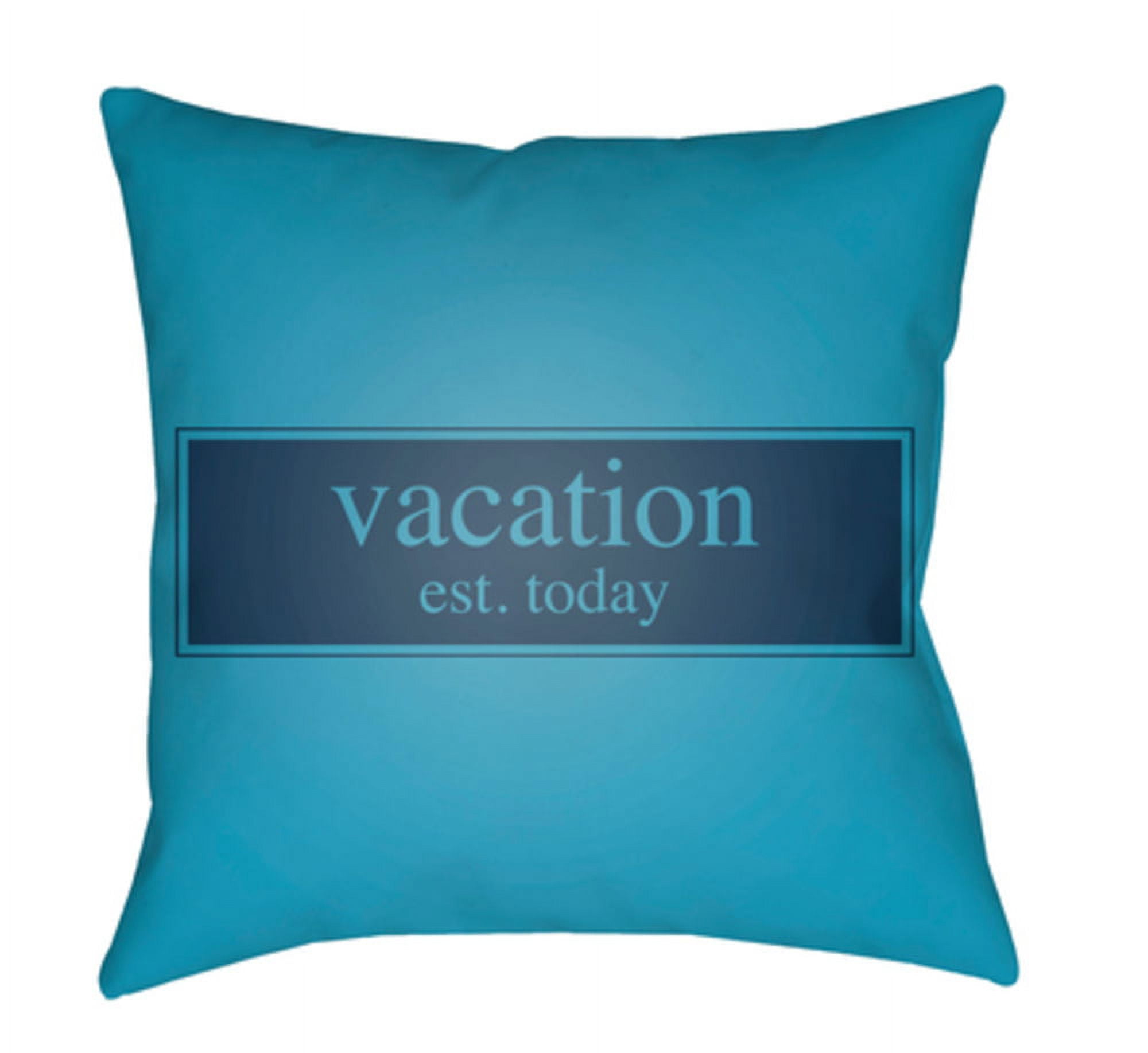 LTCH1424-1818 Litchfield Square Pillow, Aqua & Navy Blue - 18 x 18 in.