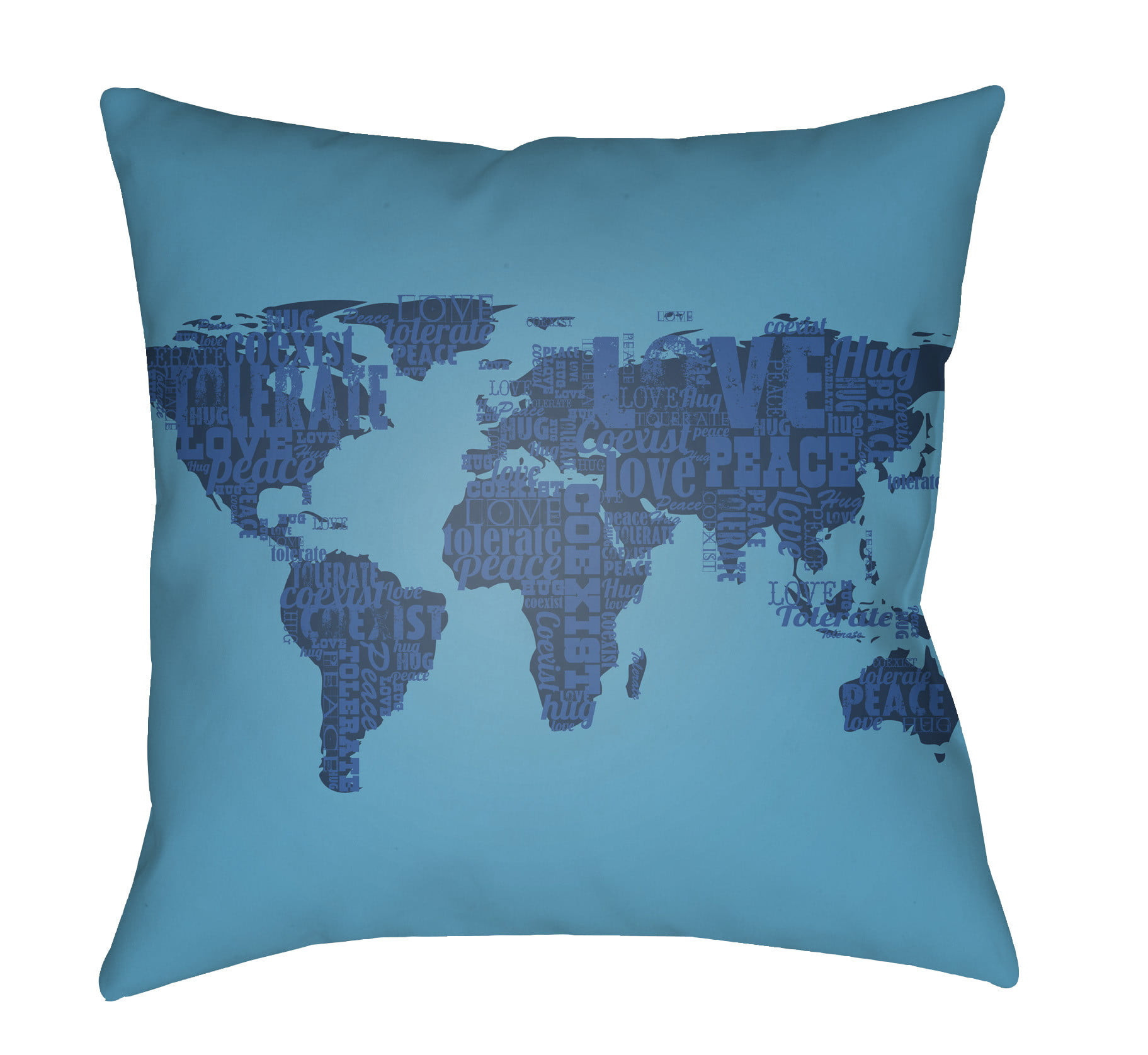 LTCH1450-2020 Litchfield Square Pillow, Aqua & Navy Blue - 20 x 20 in.