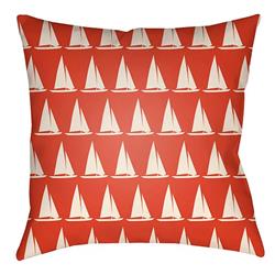 LTCH1409-2626 Litchfield Square Pillow, Poppy Red & Ivory - 26 x 26 in.