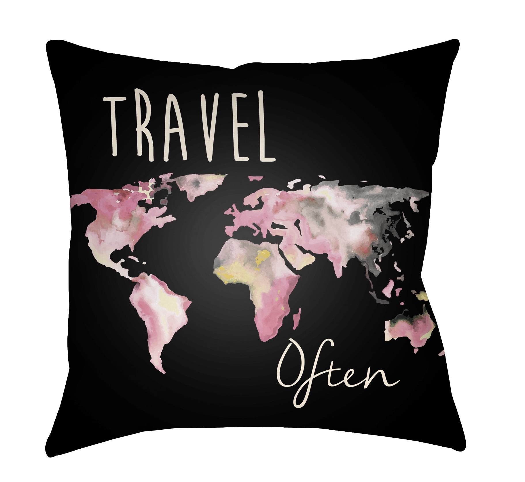 LTCH1455-2626 Litchfield Square Pillow, Carnation Pink & Charcoal - 26 x 26 in.