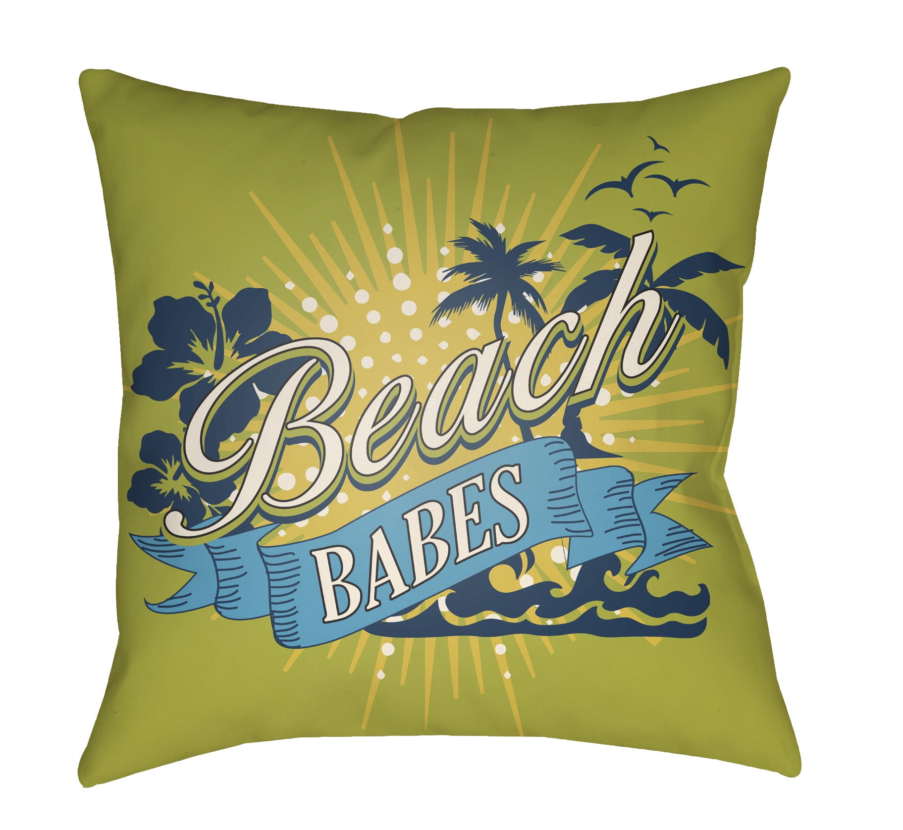 LTCH1519-2020 Litchfield Square Pillow, Lime Green & Aqua - 20 x 20 in.