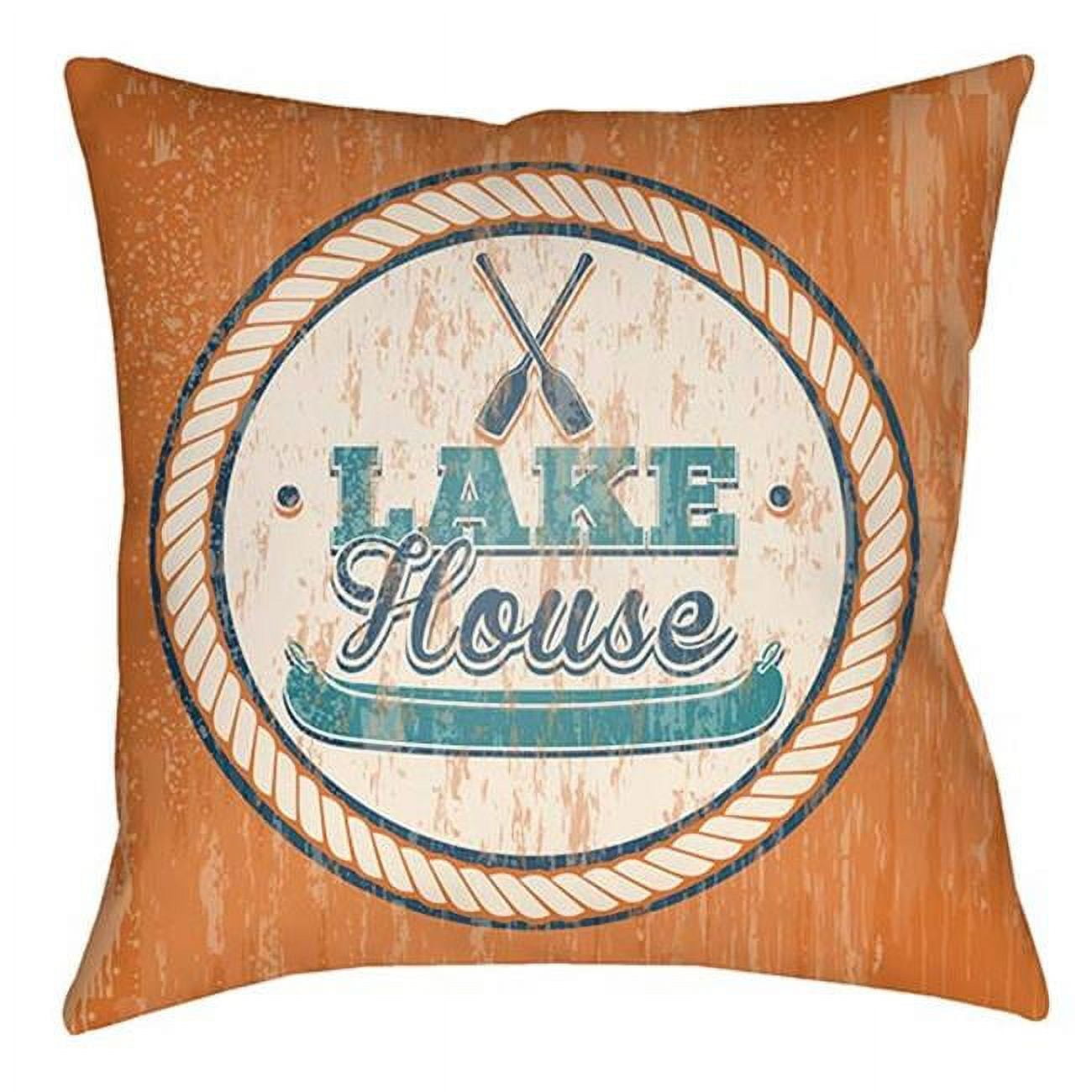 LTCH1526-2020 Litchfield Square Pillow, Bright Orange & Teal - 20 x 20 in.