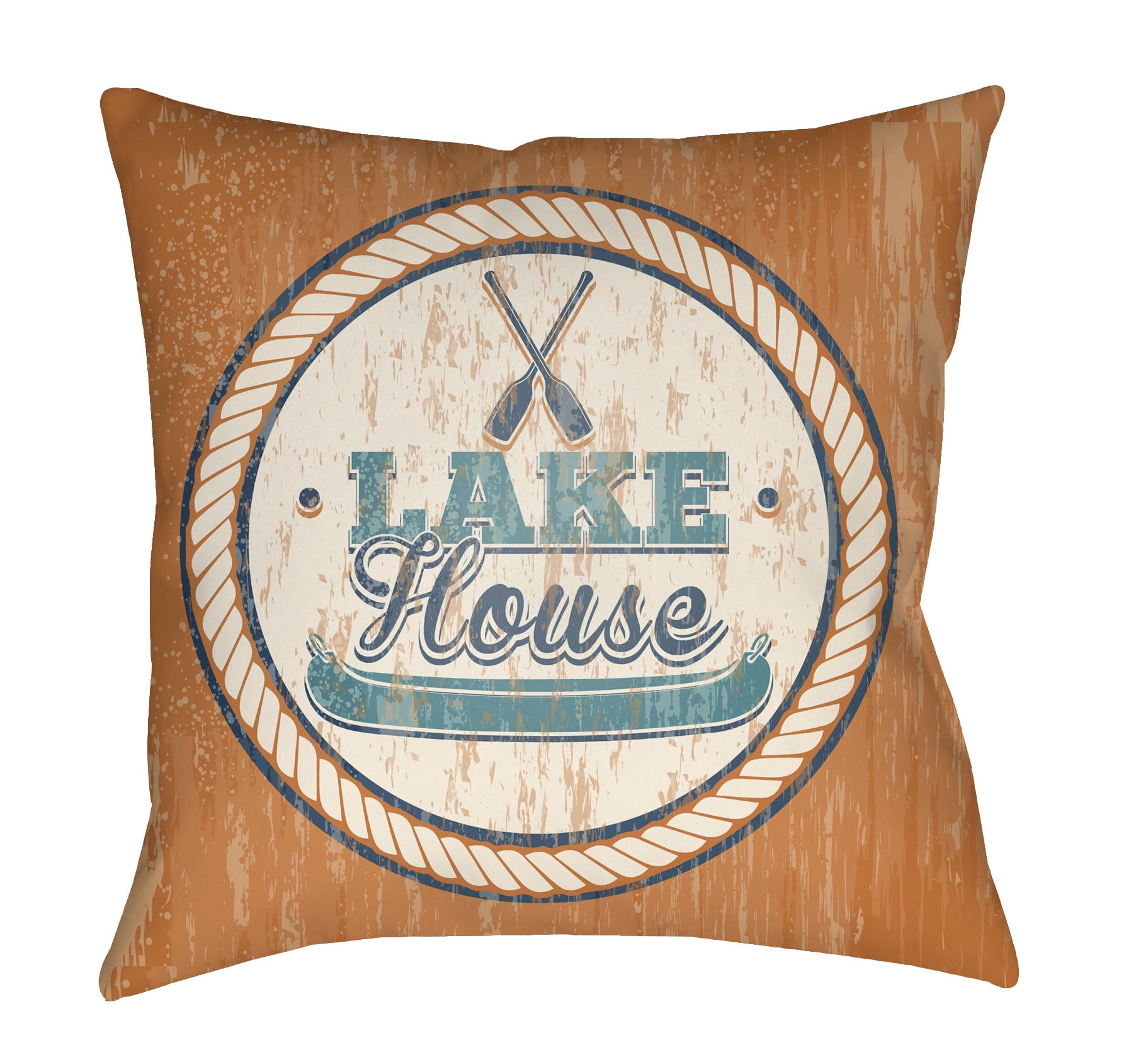 LTCH1526-1818 Litchfield Square Pillow, Bright Orange & Teal - 18 x 18 in.