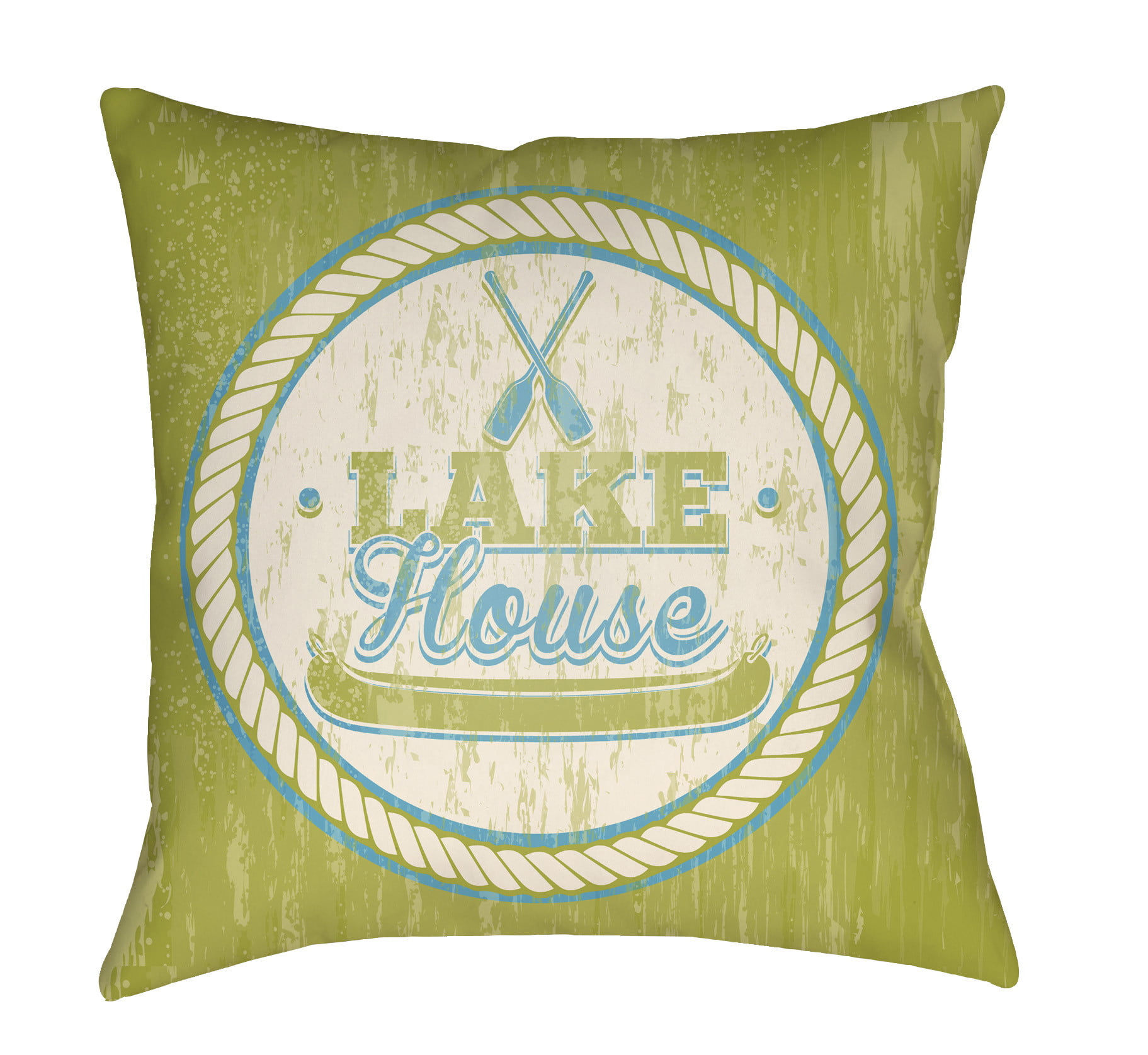 LTCH1532-1616 Litchfield Square Pillow, Lime Green & Aqua - 16 x 16 ft.