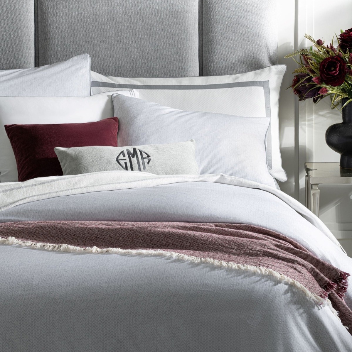 AB-MON60 Monaco Duvet Set, Gray - Queen Size