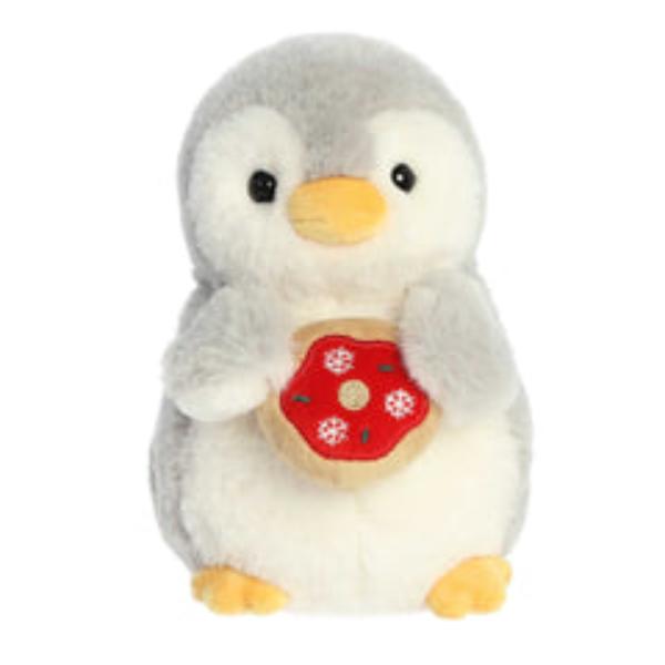 Picture of Aurora 99338 8 in. Playful Pompom Penguin Holiday Donut Vibrant Companions Endless Fun Stuffed Animal Toy&#44; Gray