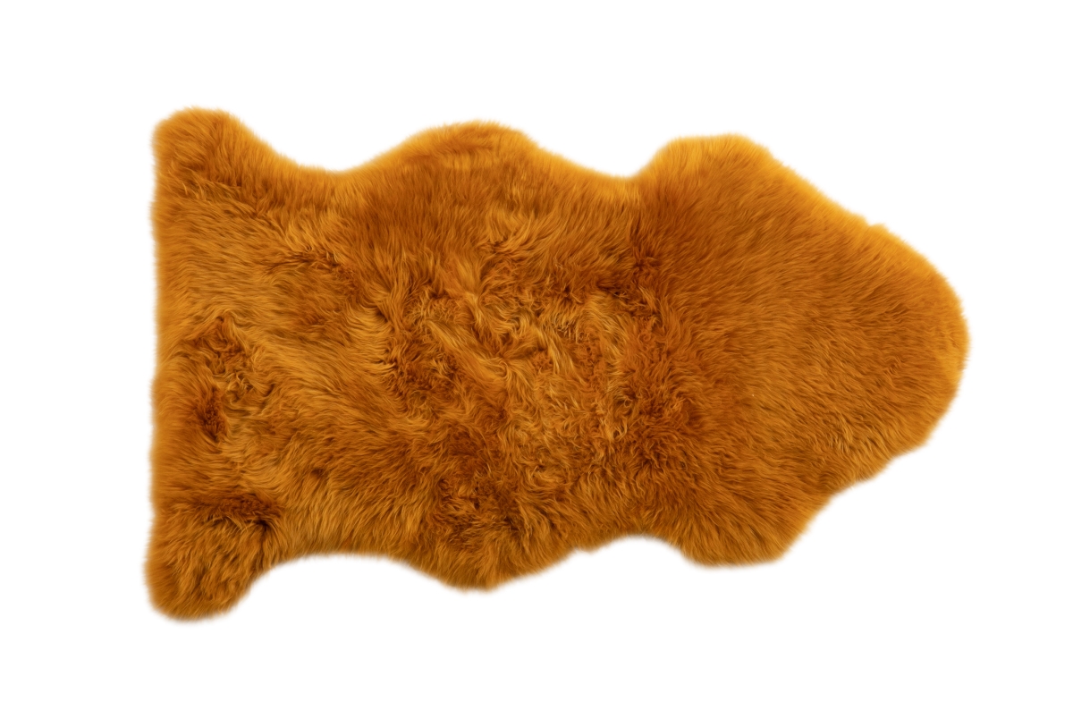 RLP100-MD Long Wool Sheepskin Rug Single MUSTARD