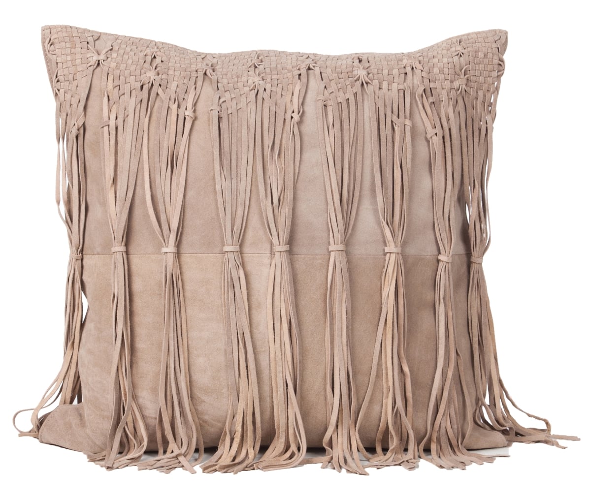 CKCUS54DBS50  Suede Cowhide Cushion FRINGE Square
