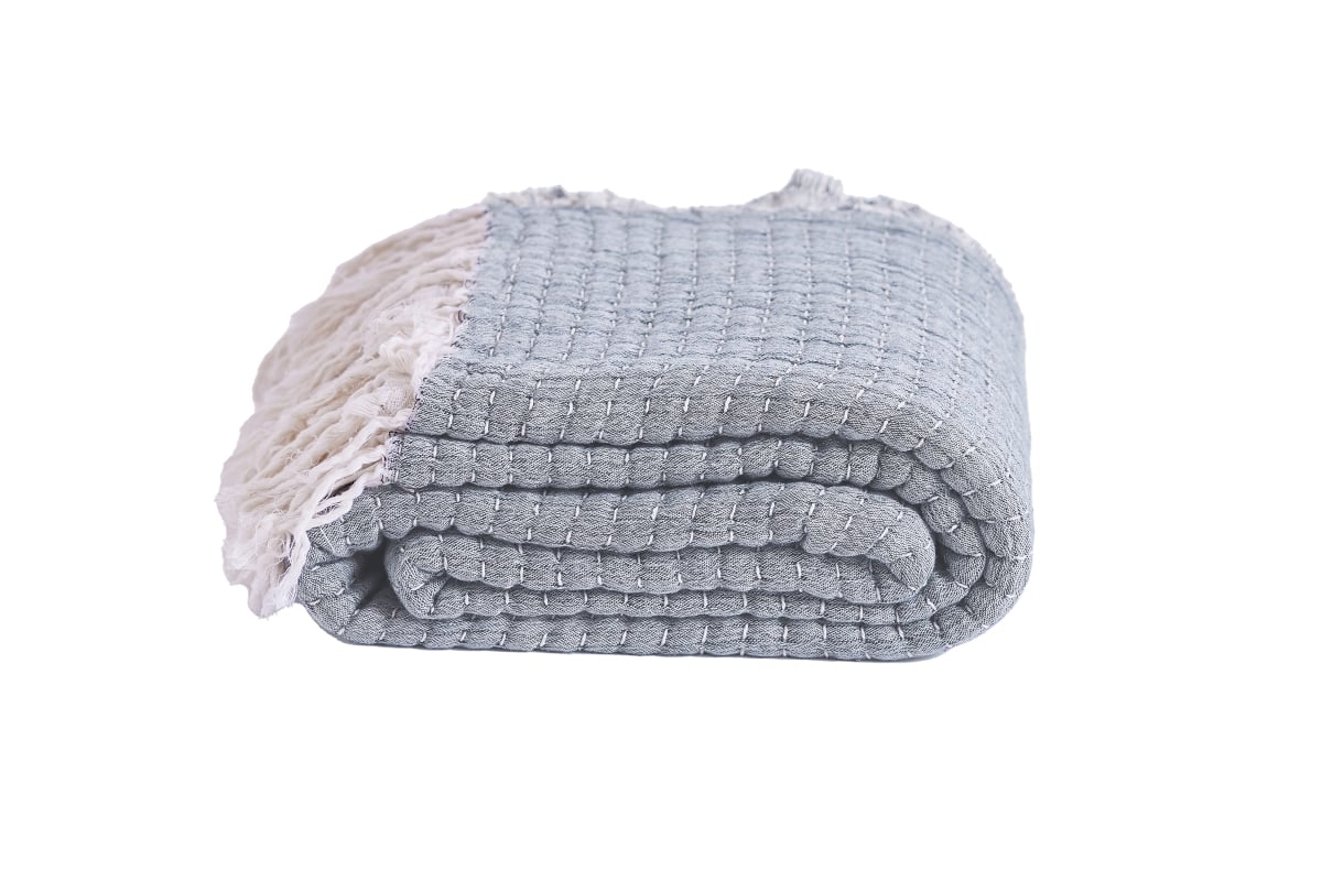 TRVBRIAR12X15-WML Briar Artisinal Handwoven Throw Medium Blue