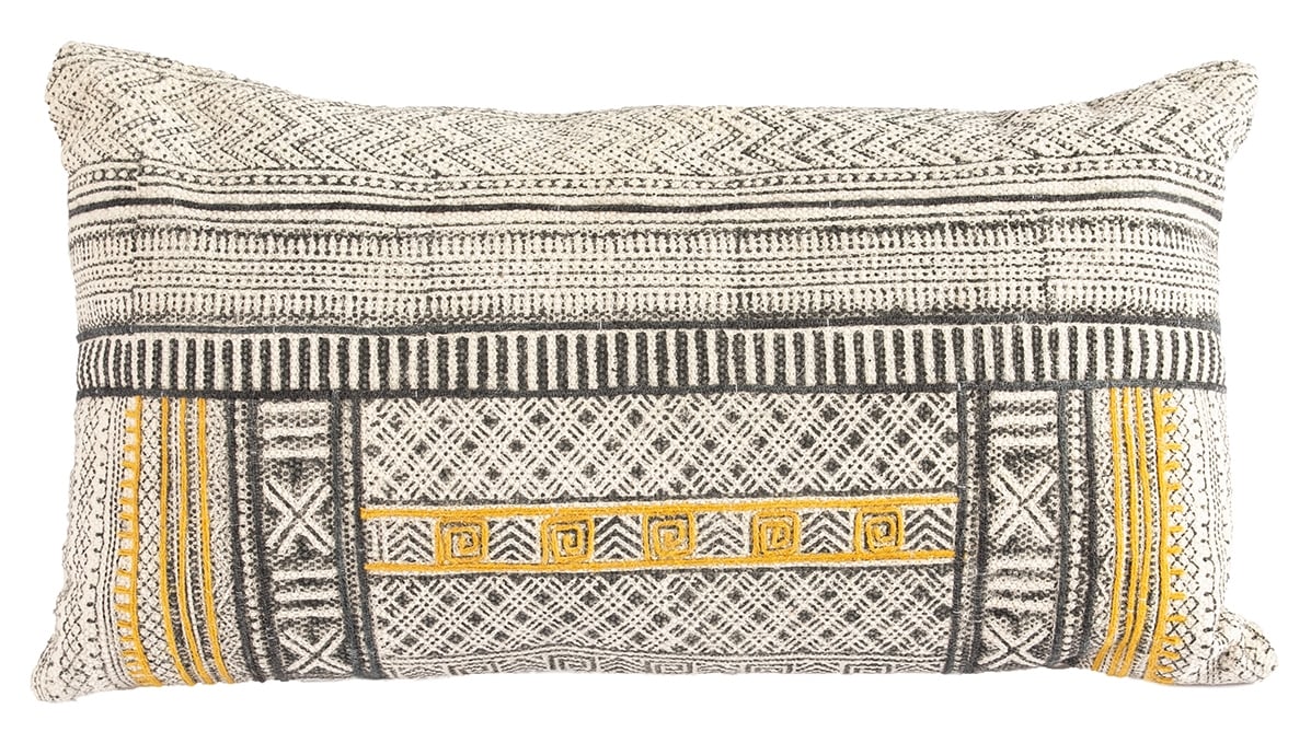 CAGSHM36X64 Cotton Cushion ROSHNI Yellow Lumbar