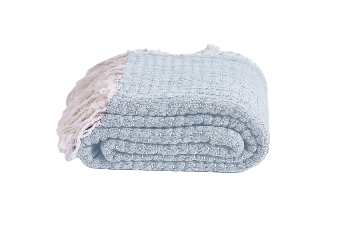 TRVBRIAR12X15-WSL Briar Artisinal Handwoven Throw Sky Blue