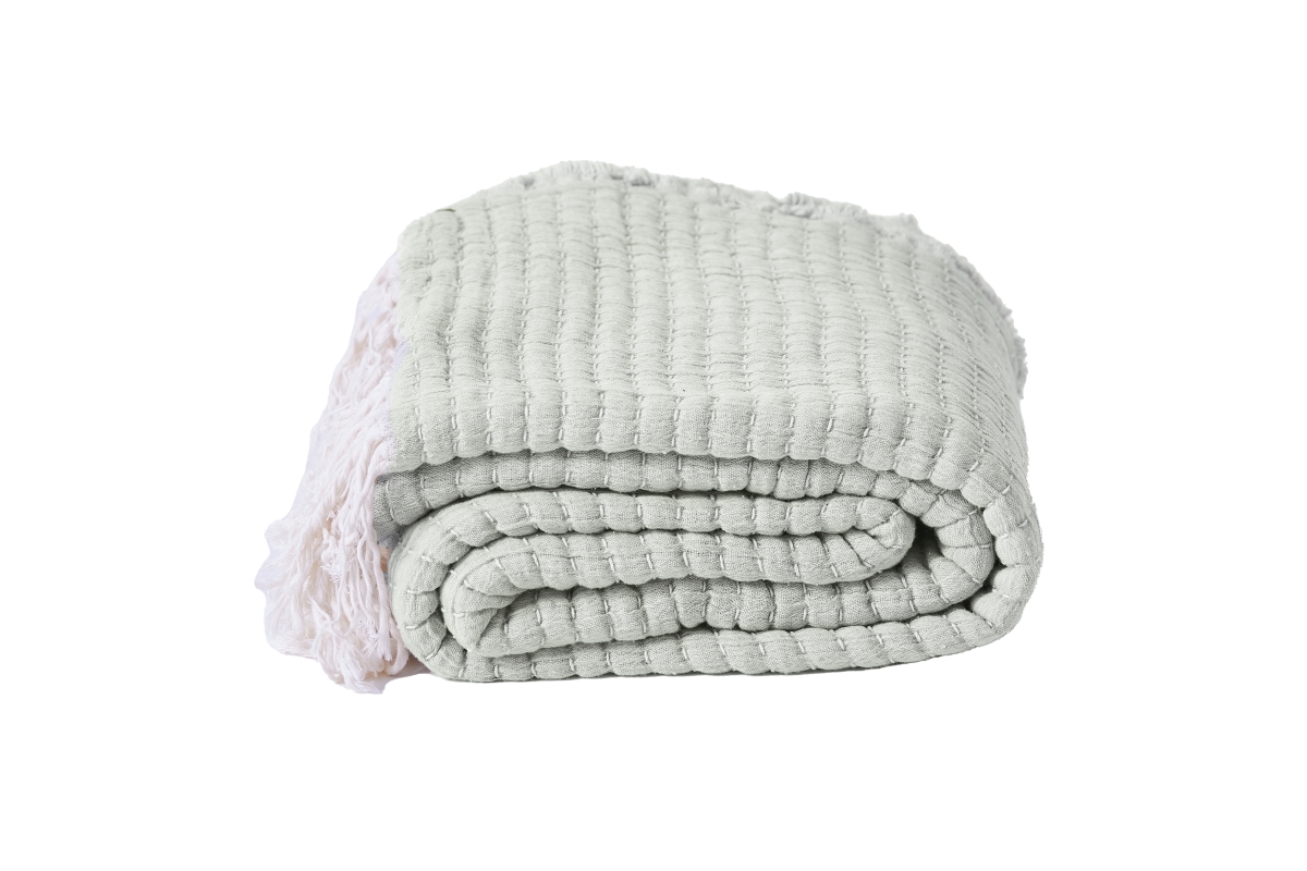 TRVBRIAR12X15-WMG Briar Artisinal Handwoven Throw Mint Green