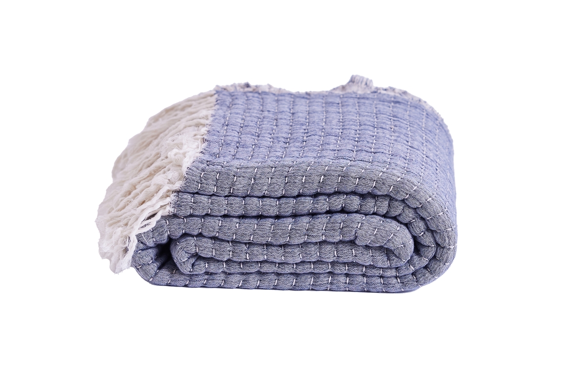 TRVBRIAR12X15-WDB Briar Artisinal Handwoven Throw Dark Blue