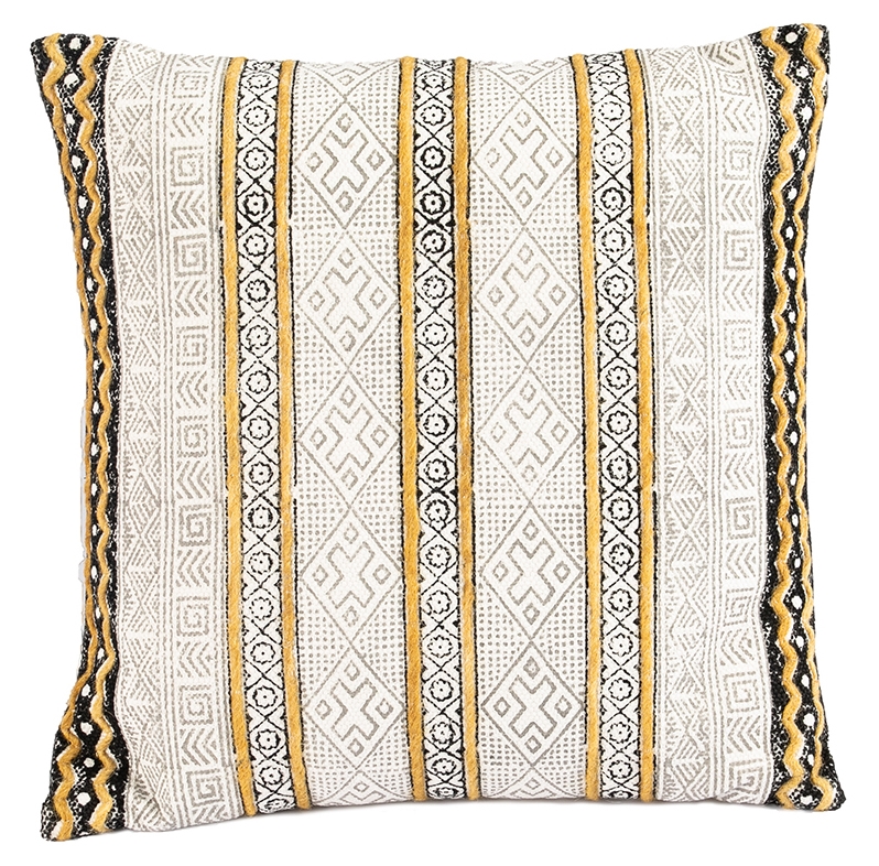 CAGCS153S51 Cotton Cushion ROSHNI  Yellow Square