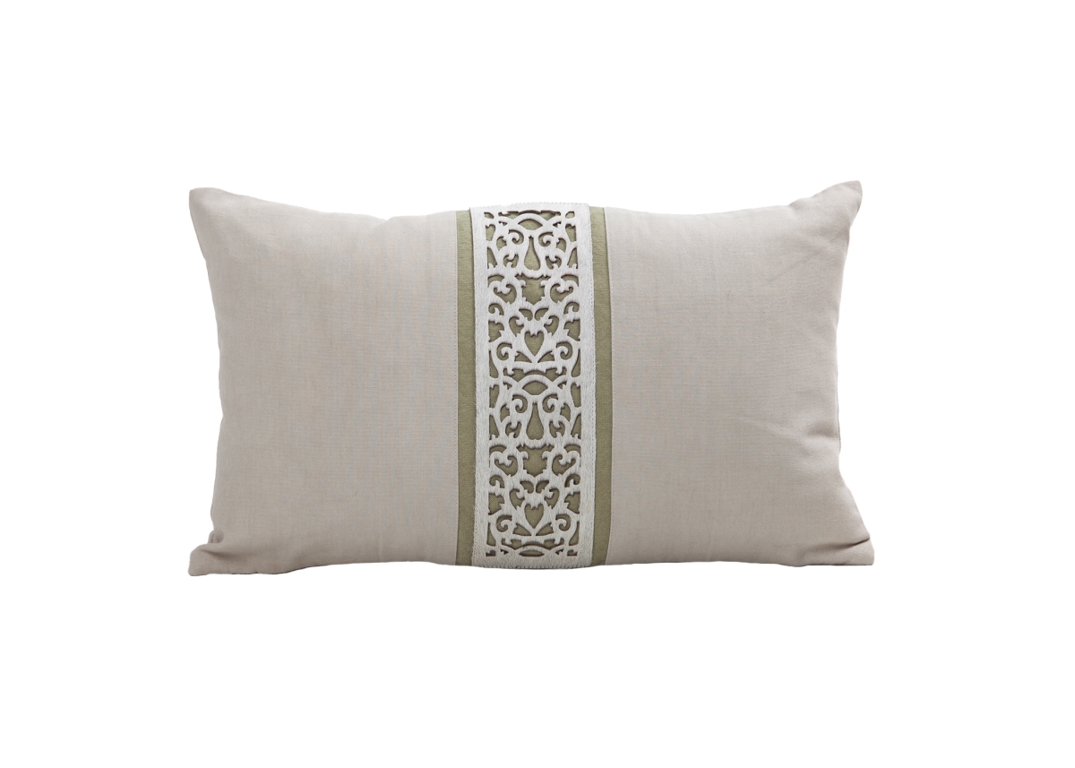 CP13468B3X5 Cowhide Cushion Laser Cut DAMASK Rectangle 30x50cm