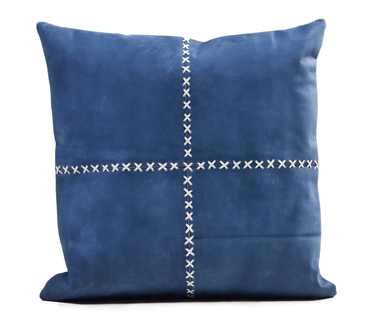 CP13113FSPLS5 Leather Cushion HARLEY Blue Square 50x50cm