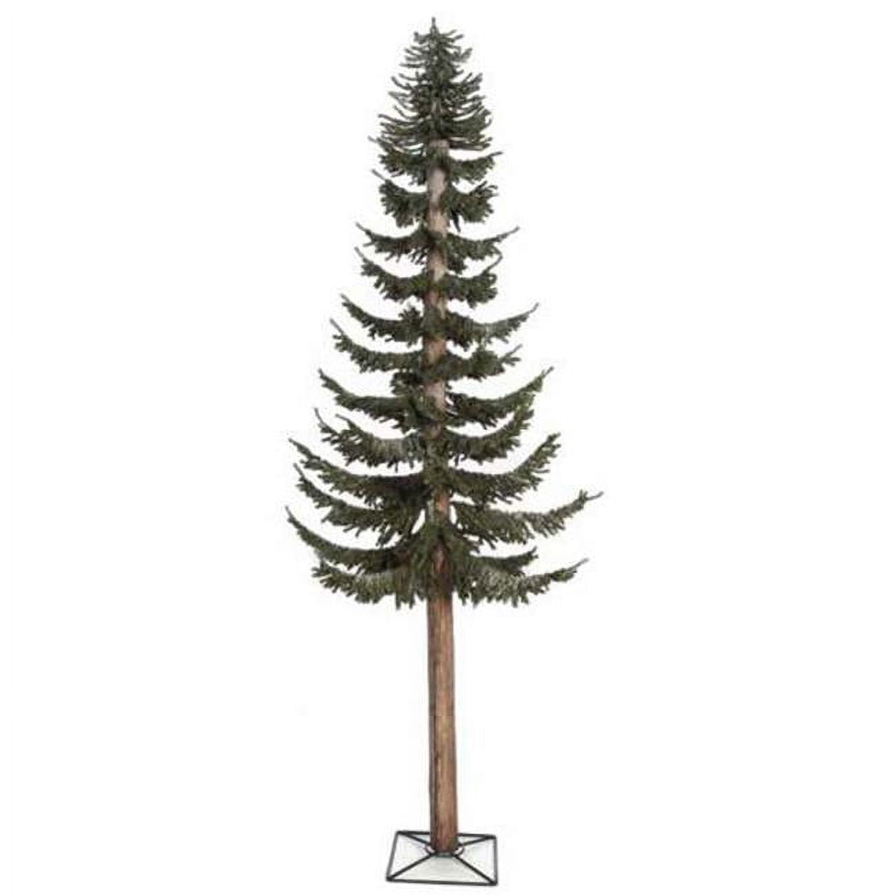 7 ft. Flocked Pine Tree, White & Green