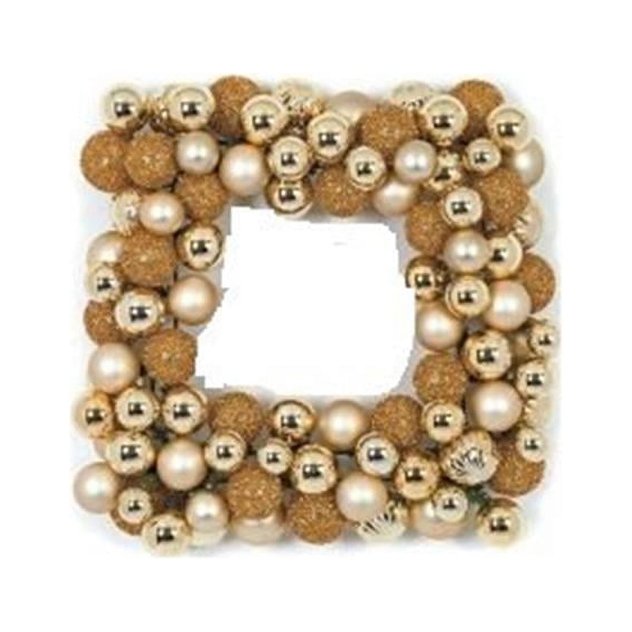 Picture of Autograph Foliages A-170765 24 in. Ball Square Wreath, Gold