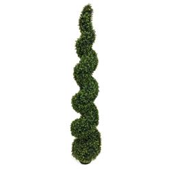 8 ft. UV Dwarf Boxwood Spiral Topiary, Tutone Green
