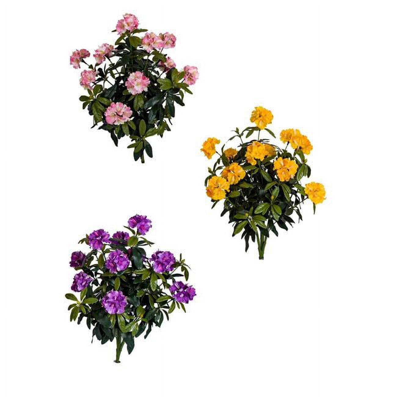 Picture of Autograph Foliages A-194154 40 in. Polyblend UV Flowering Rhododendron Bush&#44; Pink & White
